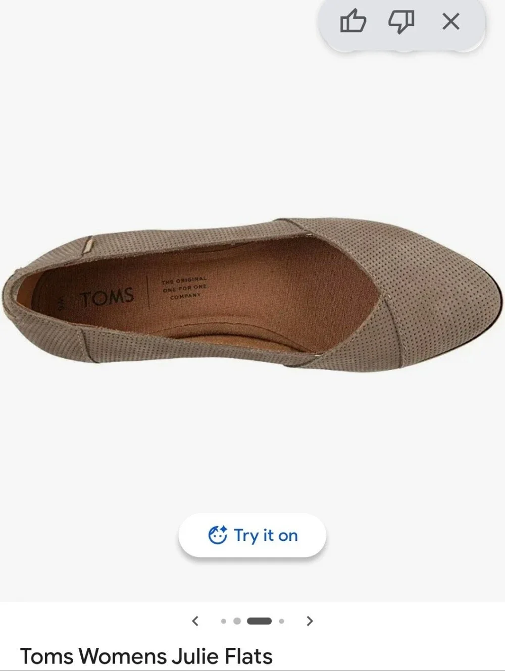 Toms Womens Julie Suede Flats Color: Taupe Grey Size 8.5